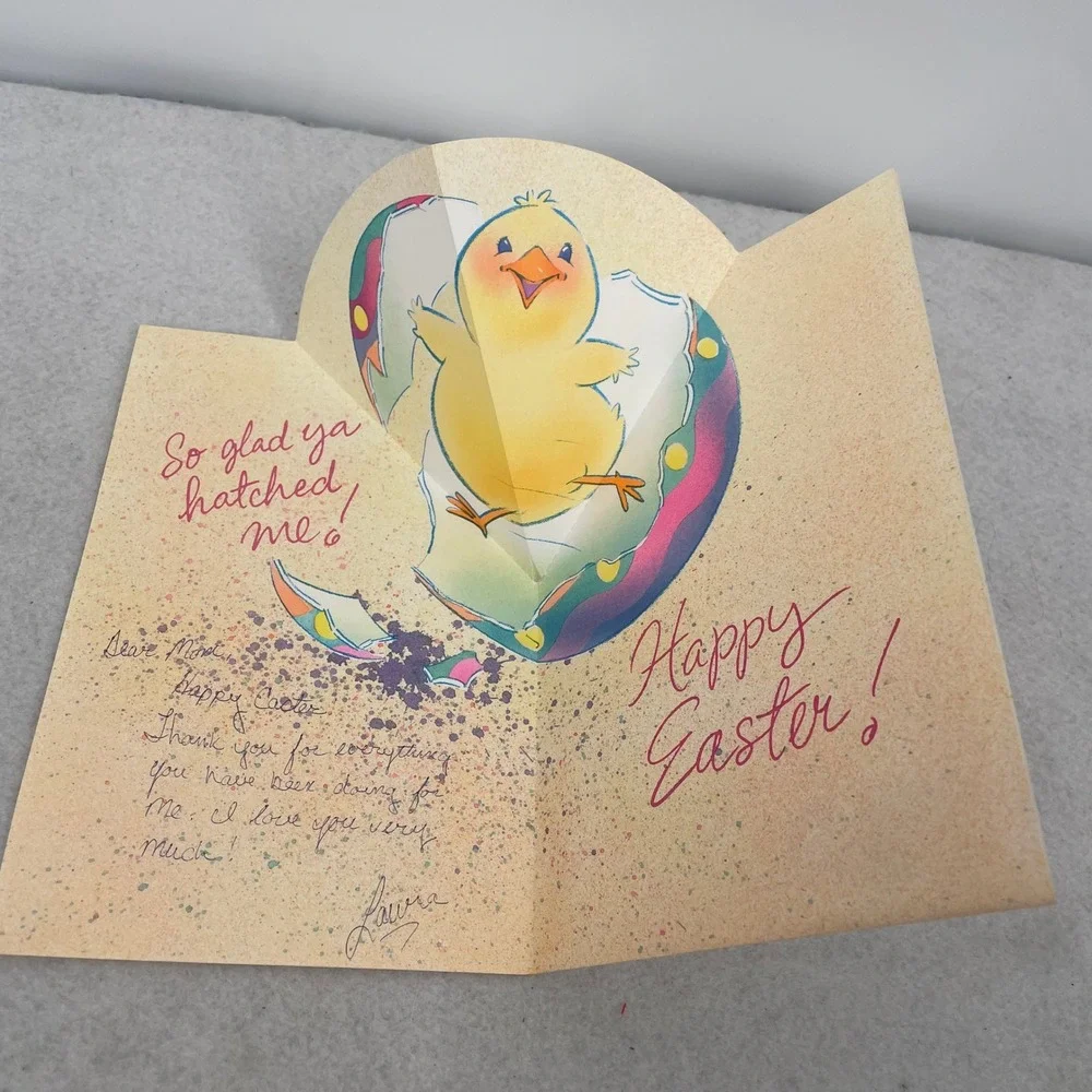 Vintage Easter Greeting Card Lot 27pc Die Cut Pop Up 1980s Ephemera Junk Journal